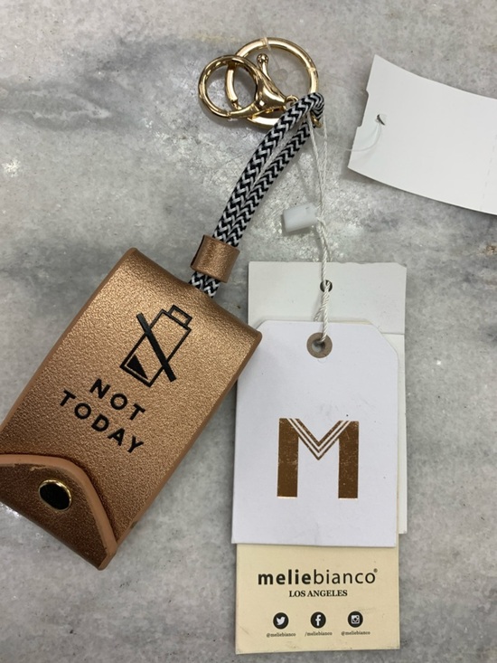 meliebianco Handbags - melie bianco 'Not Today' Metallic Rose Gold Keychain Pouch